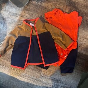 Carter's Bright orange and navy outfit